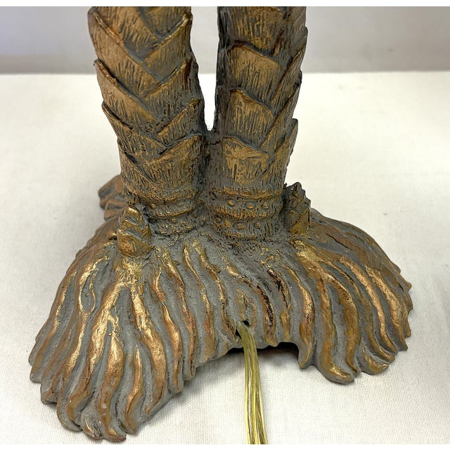 Vintage Coastal Double Crossed Palm Tree Table Lamps- A Pair For Sale - Image 15 of 18