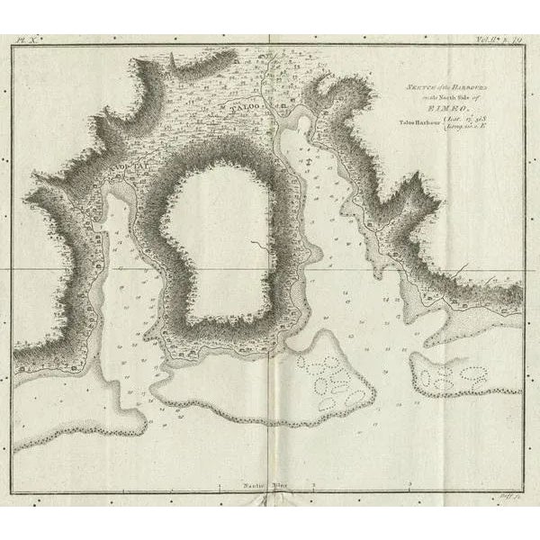 Antique Plan of the Harbour of Taloo by Cook, 1781 For Sale - Image 5 of 6