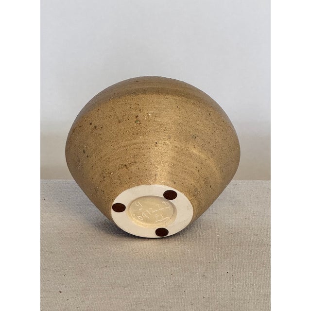 Abstract "Triangle" Vase With Textured Glaze For Sale - Image 3 of 3