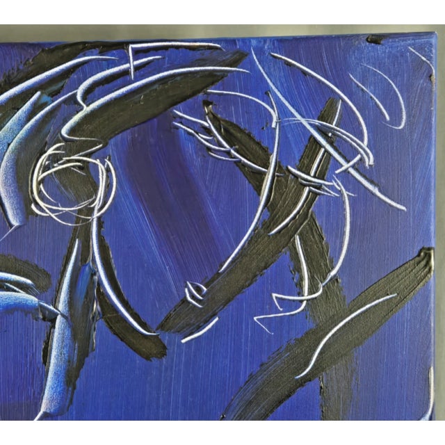 Mark Kasav Original Painting on Canvas "Blue Moon Nude" Woman, 30" X 30" For Sale - Image 9 of 14