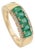 1.01ct Emerald and Diamond Statement Wide Band Ring in 14k Yellow Gold Size 6 For Sale
