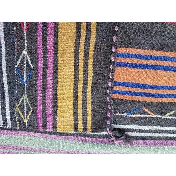 1970s 1970s Vintage Turkish Striped Kilim Rug - 4′12″ × 10′5″ For Sale - Image 5 of 6