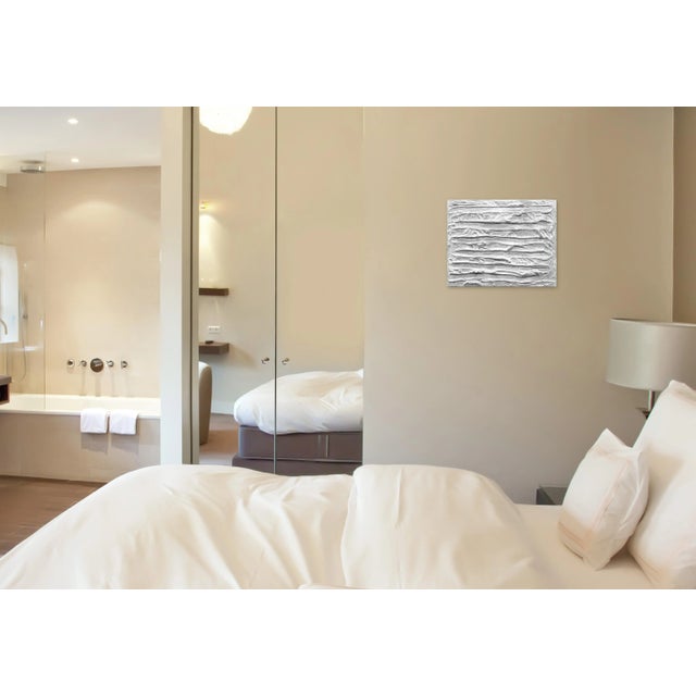 Textile "Agnes Martin's Dream" Contemporary Original Minimalist Abstract Mixed-Media Painting by Len Klikunas For Sale - Image 7 of 9