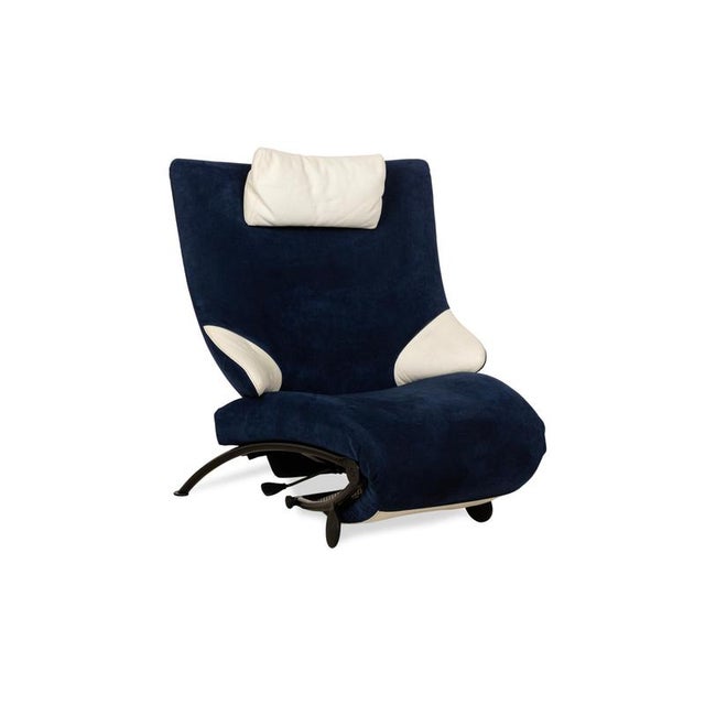 Solo 699 Lounge Chair in Blue and Cream Alcantara Fabric from WK Wohnen For Sale - Image 14 of 14