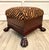 Mid-Century Regency Revival Paw Foot Ottoman in Tiger Upholstery For Sale In Los Angeles - Image 6 of 11
