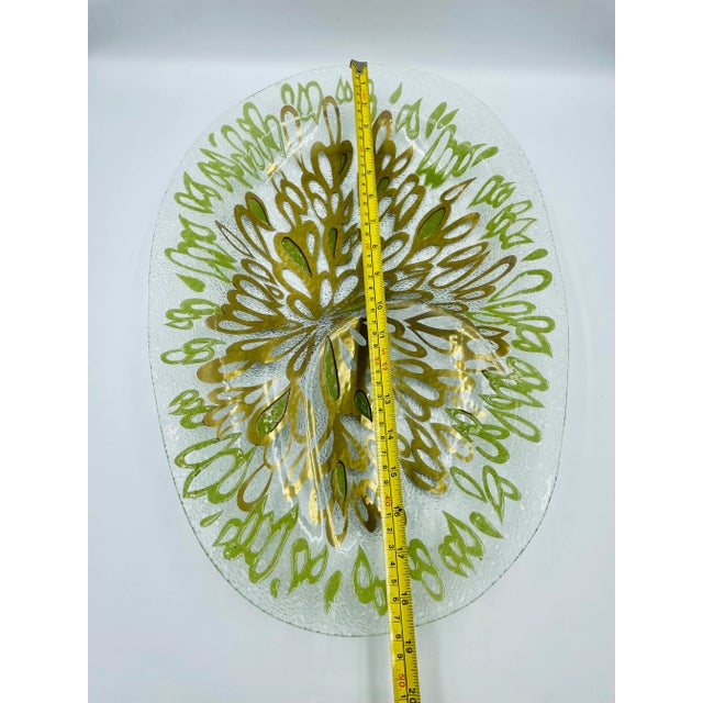 Vintage Dorothy Thorpe "Raindrops" Pattern Gilt & Enamel Indented Serving Platter For Sale - Image 9 of 12