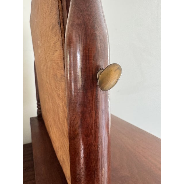 Brown Mid 20th Century Federal Style Mahogany Tabletop Shaving Mirror For Sale - Image 8 of 12