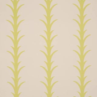 SAMPLE - Schumacher x Celerie Kemble Acanthus Stripe Wallpaper In Soleil On Sand For Sale