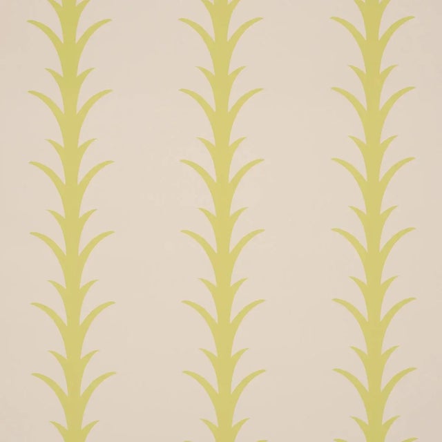 SAMPLE - Schumacher x Celerie Kemble Acanthus Stripe Wallpaper In Soleil On Sand For Sale