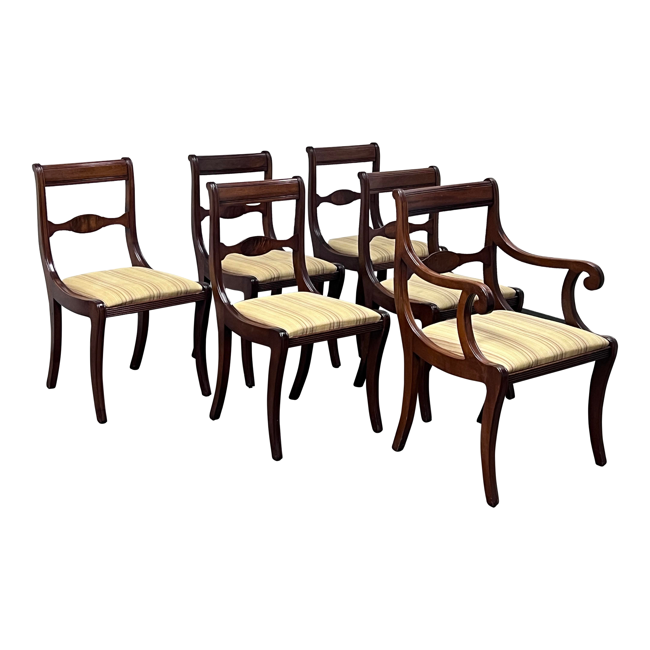 Vintage Duncan Phyfe Style Dining Room Chairs, Set of Six - image 0
