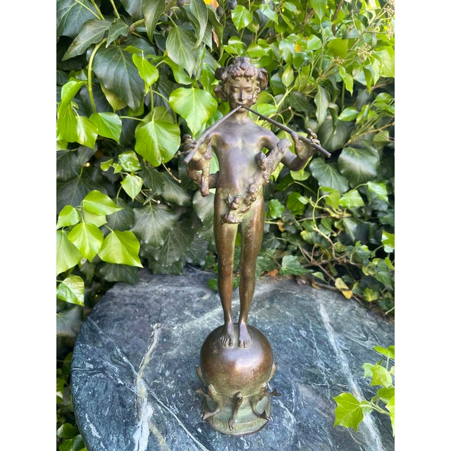 Antique Bronze Sculpture “Pan of Rohallion” by Frederick William MacMonnies (1890) For Sale - Image 6 of 17