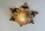 German Gilt Wrought Iron and Textured Glass Flush Mount, 1970s For Sale - Image 4 of 13