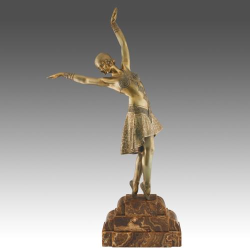 Demetre Chiparus, Vedette, Gilt Bronze For Sale - Image 17 of 18