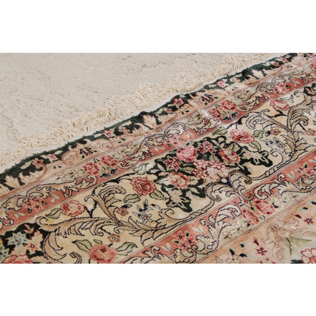 Fine Quality Silk Green & Multicolor Approx. 14 X 10 Rug For Sale - Image 4 of 16