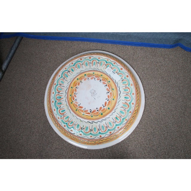Mid 20th Century Mid 20th Century Polychrome Ceramic Painted Mexican Majolica Art Pottery Wall Plate Charger For Sale - Image 5 of 12