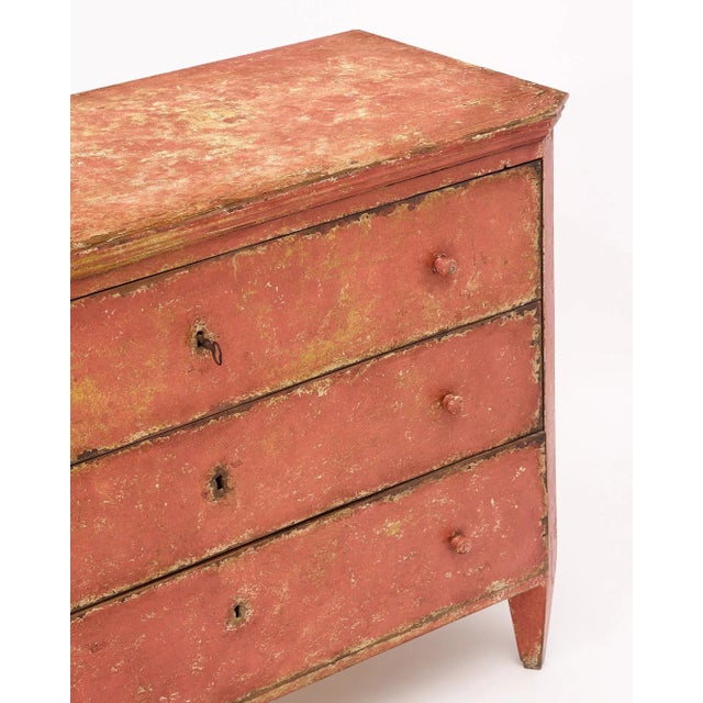 Salmon Painted Italian Chests, Circa 1910 For Sale - Image 4 of 9