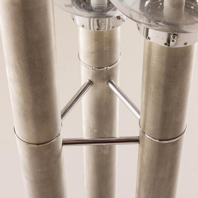 Silver Floor Lamp in Aluminum and Glass from Mazzega, Italy, 1960s For Sale - Image 8 of 11
