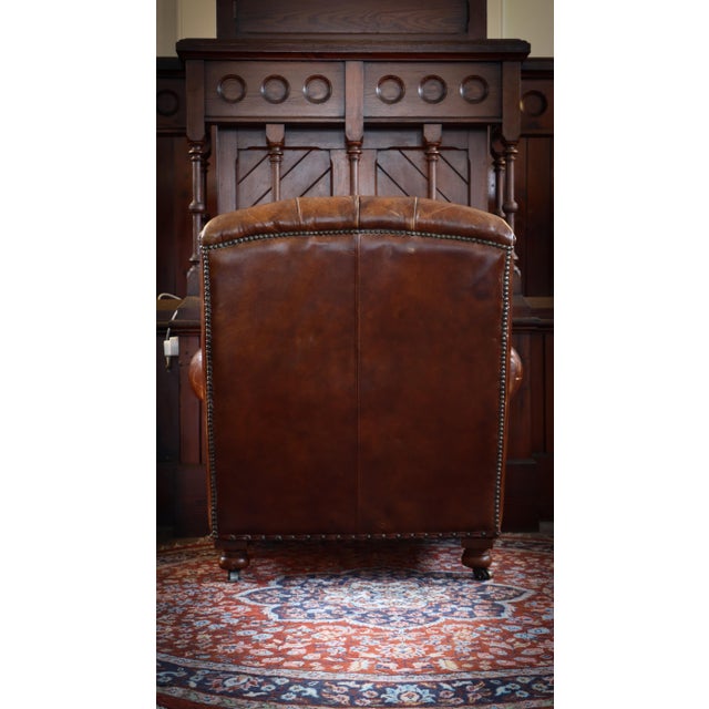 Ardingly Cigar Club Armchair in Antique Whisky Leather by Timothy Oulton, 2010s For Sale - Image 9 of 18
