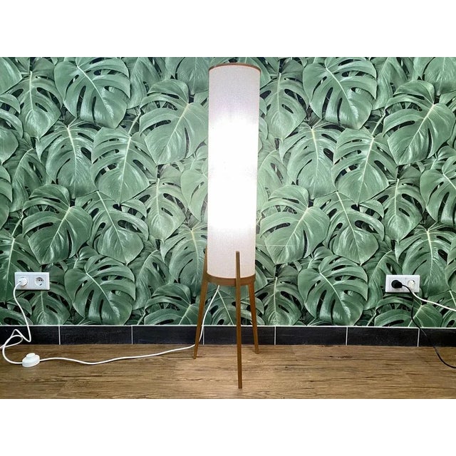 Mid-Century Teak Tripod Rocket Floor Lamp, 1950 For Sale - Image 14 of 18