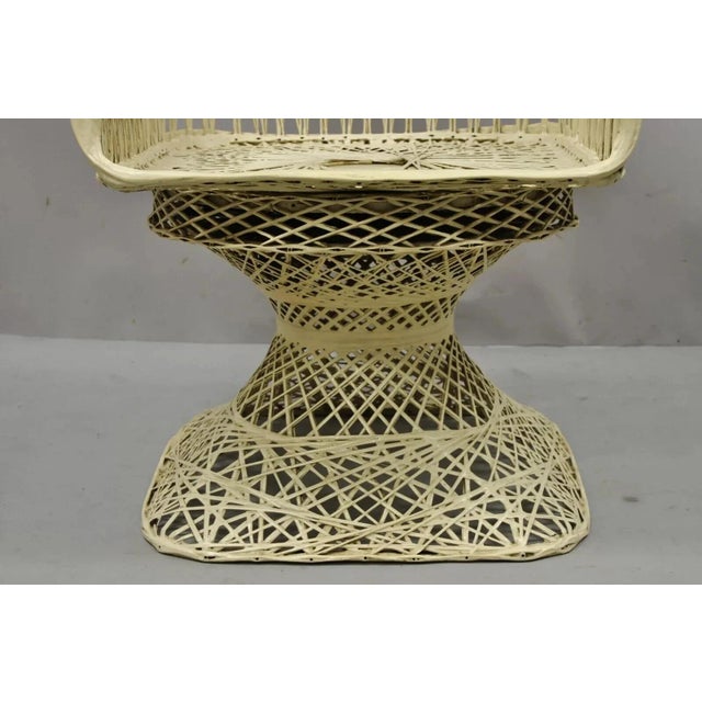 Plastic Vintage Russell Woodard Style Woven Spun Fiberglass Chair For Sale - Image 7 of 11