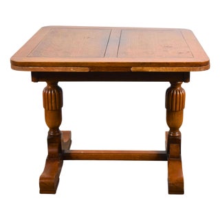 Oak Draw Leaf Table in English Jacobean Revival-Style Circa 1930s For Sale