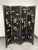 Chinese Chinese Black Lacquer Four-Panel Folding Screen + Soapstone Inlay, Vintage For Sale - Image 3 of 12