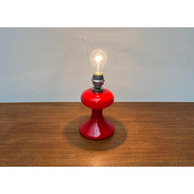 Mid-Century Modern Red Version ML1 Glass Table Lamp by Ingo Maurer for M-Design, Germany, 1960s For Sale - Image 14 of 16