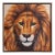 Lion, Unknown Artist Oil on Canvas, Signed "mondale?" Lower Right For Sale