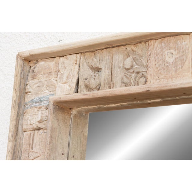 Rust Modern Farmhouse Carved Mirror For Sale In Los Angeles - Image 6 of 8