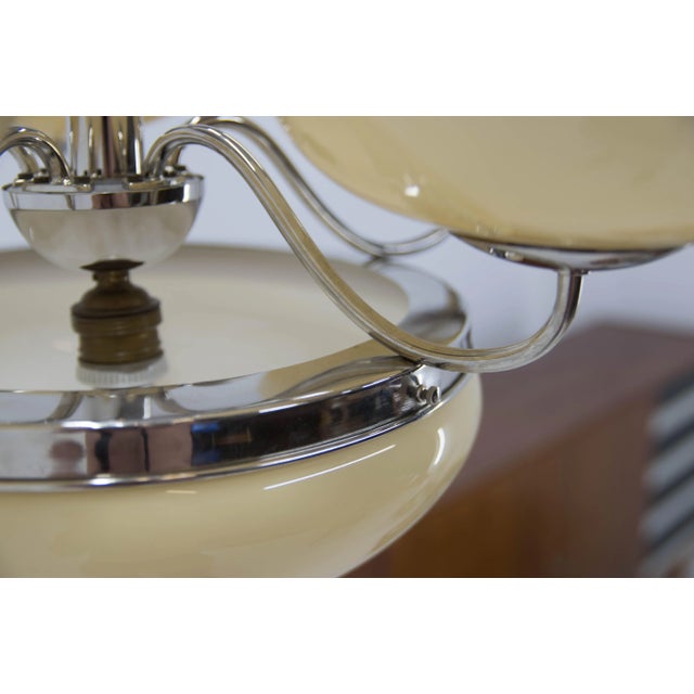 Metal Large Art Deco Chandelier, 1930s For Sale - Image 7 of 12