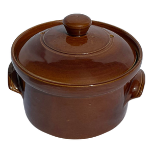 1970's Vintage Pearsons of Chesterfield Brown Glazed Stoneware Casserole Dish With Lid