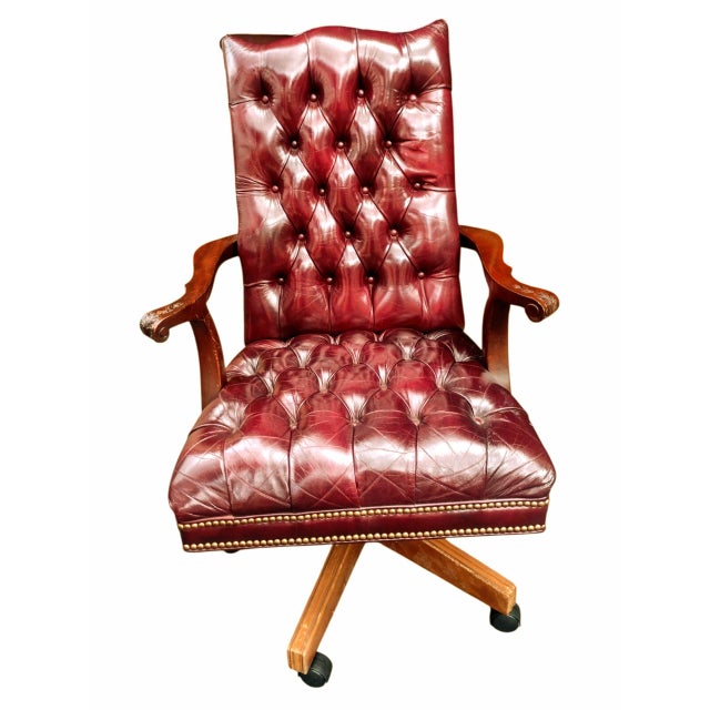 Hancock & Moore 1990s 4 Hancock & Moore Tufted Executive Chairs For Sale - Image 4 of 12