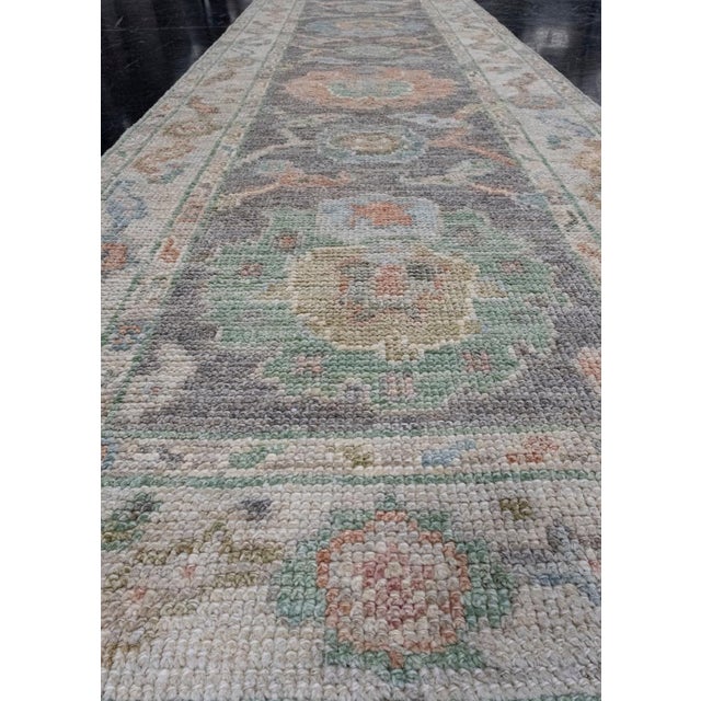Textile Turkish Oushak Runner Rug 2'10" x 8'1" For Sale - Image 7 of 8