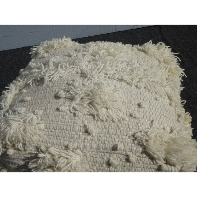 Modern Off White Pouf Ottoman For Sale - Image 12 of 13