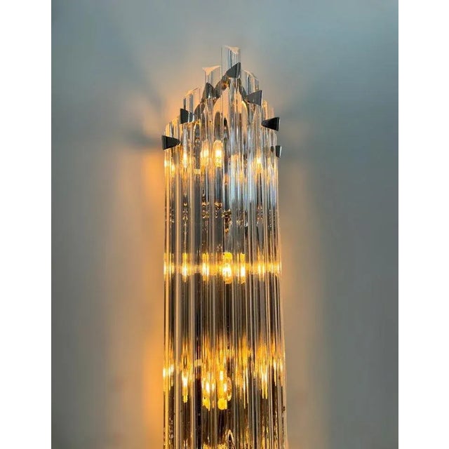 Italian 21st Century Maestoso Murano Triedri Glass Rod Sconce by Fabio LTD For Sale - Image 3 of 12