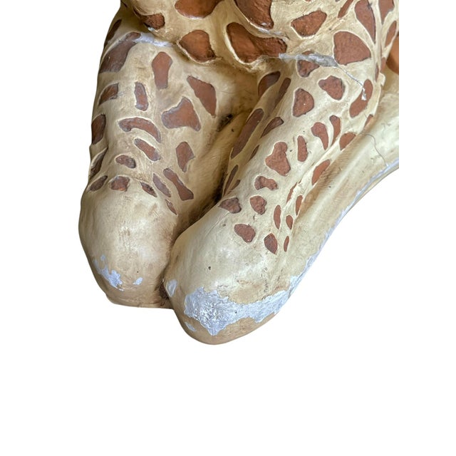 Vintage 1970s Marwal Seated Giraffe Sculpture – Hand-Painted Boho Folk Art Figurine For Sale - Image 10 of 17
