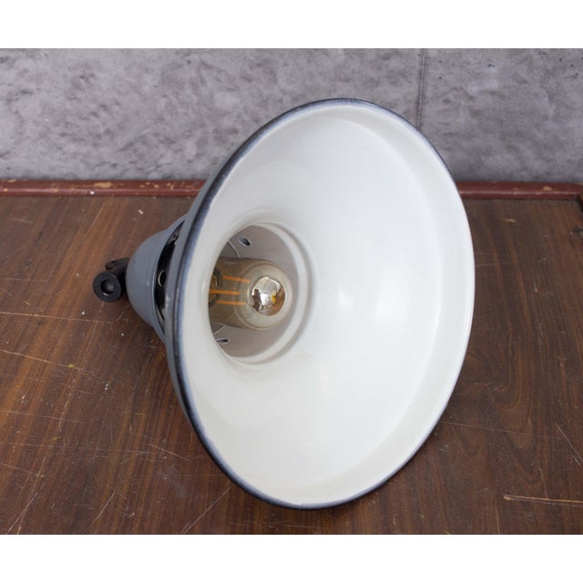 Industrial Enamel Ceiling Lamp in Grey, 2000s For Sale - Image 6 of 9