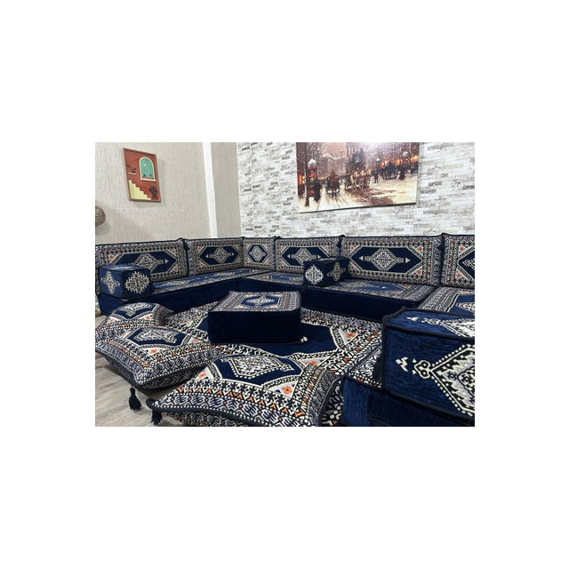 U Shaped Turkish Floor Sofa For Sale - Image 4 of 9