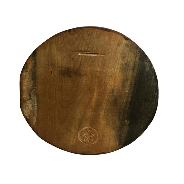 Folk Art Vintage Hand-Carved Wood Portrait Wall Plaque Folk Art Americana Relief For Sale - Image 3 of 5