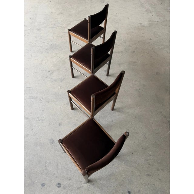 1970s Minimal Dark Brown Mid Century Chairs For Sale - Image 12 of 15
