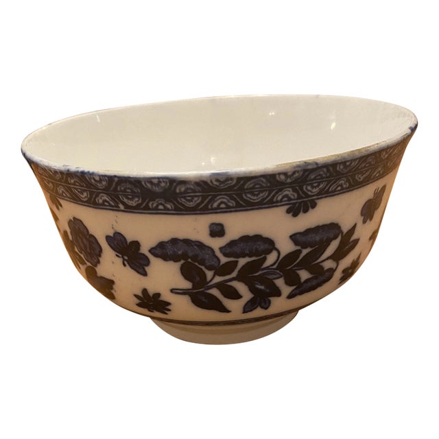 Antique Coalport Flow Blue Porcelain Bowl For Sale