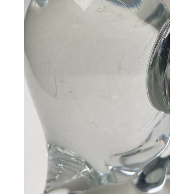 Vintage Murano Owl Signed Licio Zanetti Crystal Owl Circa 1980 For Sale In Houston - Image 6 of 13
