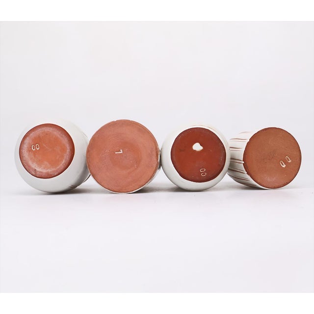 Small Earthenware Vases with Sgraffito Decor, 1960s, Set of 4 For Sale - Image 9 of 10