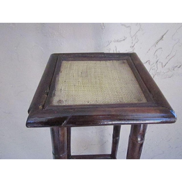 Vintage Burnt Bamboo 3-Tier Plant Stand For Sale - Image 9 of 9