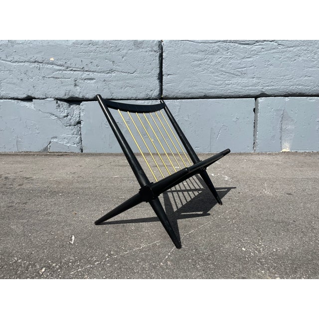 1950s Mid Century Modern Magazine Rack Attributed to t.h. Robsjohn-Gibbings, Black For Sale - Image 12 of 14