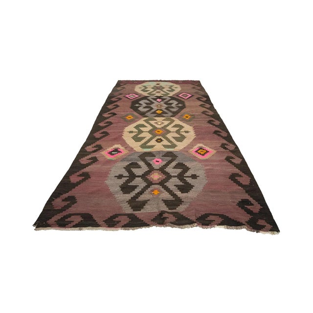 Handwoven vintage decorative kilim rug from Kars region of Turkey. Approximately 50-60 years old.In very good condition.
