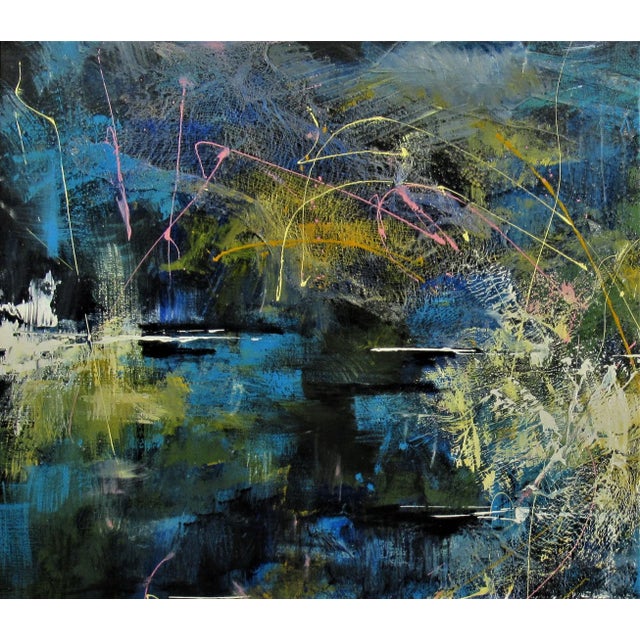 Abstract Expressionism Verna Brady, Blue Hawaii, 1976 For Sale - Image 3 of 5
