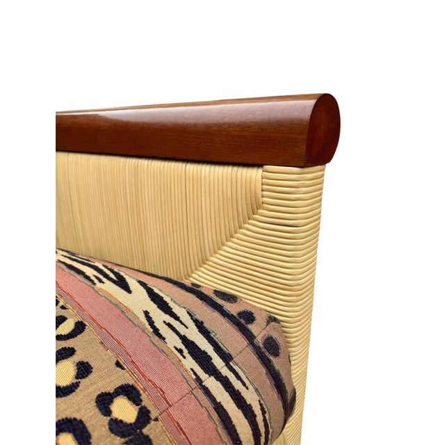Wood Vintage Coastal Donghia “Merbau” Woven Rattan Lounge Chairs - A Pair For Sale - Image 7 of 12