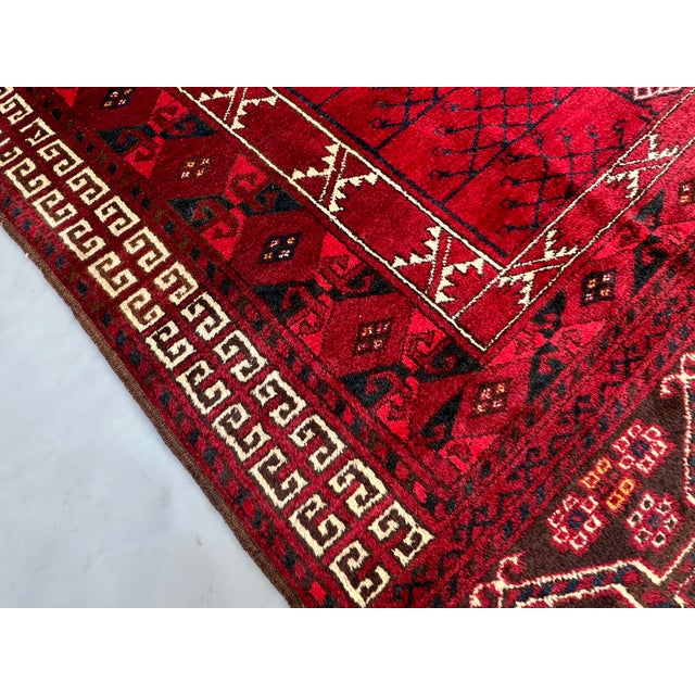 1980s Antique Ersari Turkmen Hatchli Parda Yurt Door Hanging Rug - 6'8" X 4'11" For Sale - Image 5 of 12