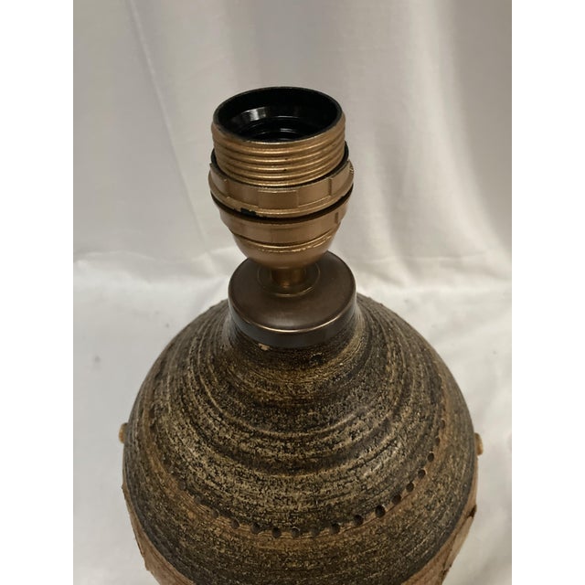 Brown Ceramic Lamp by Georges Pelletier, 1970s For Sale - Image 8 of 10